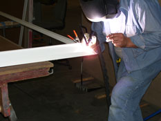 Skylight system being welded in our plant